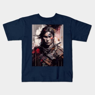 Gothic Samurai - Oil Paint Kids T-Shirt